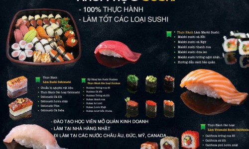 [HOT] Cơ hội học làm đầu bếp sushi chuyên nghiệp cấp tốc tại Hà Nội