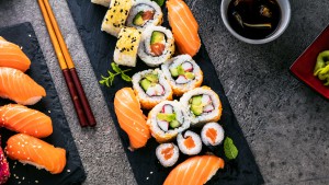 Apanese,Sushi,Food.,Maki,Ands,Rolls,With,Tuna,,Salmon,,Shrimp,